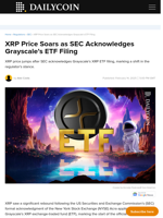 XRP Price Soars as SEC Acknowledges Grayscale’s ETF Filing - DailyCoin