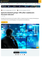 Biotech firm jumps 19% after stablecoin rebrand and SKY token bet