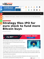 Strategy files IPO for euro stock to fund more Bitcoin buys - The Crypto News Wire