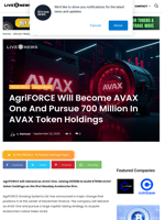 AgriFORCE Pursues 700 Million In AVAX Holdings