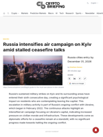 Russia intensifies air campaign on Kyiv amid stalled ceasefire talks