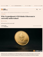Why CryptoQuant's CEO thinks Ethereum is currently undervalued - AMBCrypto