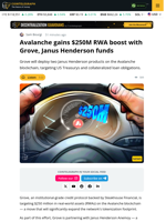 Grove Deploys Janus Henderson CLO & Treasury Funds on Avalanche | $250M RWA Push