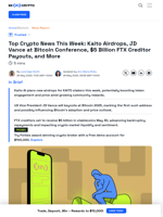 Top Crypto News: Kaito Airdrops, JD Vance & FTX Payouts