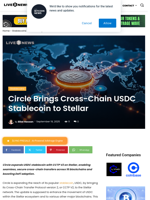Circle Brings Cross-Chain USDC Stablecoin to Stellar | Live Bitcoin News