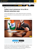 Indian Court Sentences 14 to Life in Bitcoin Extortion Case