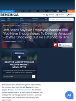 Jeff Bezos Says An Employee Warned Him 'You Have Enough Ideas To Destroy Amazon' —It Was 'Shocking' But He Listened To Him  - Benzinga