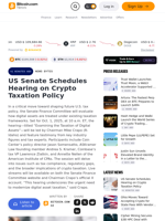 US Senate Schedules Hearing on Crypto Taxation Policy – News Bytes Bitcoin News