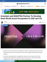 Inveniam and MANTRA Partner To Develop Real-World Asset Ecosystem in UAE and US