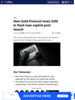 New Gold Protocol loses $2M in flash loan exploit post-launch
