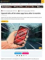 OpenAI to Shut Down Sora After Just Six Months