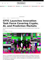CFTC Launches Innovation Task Force Covering Crypto, AI, and Prediction Markets - 