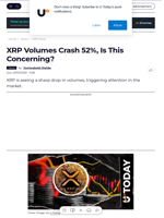 XRP Volumes Crash 52%, Is This Concerning? - U.Today