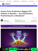 Solana Price Prediction: Biggest ETF Inflows in Months — Are Institutions Positioning for a Breakout?