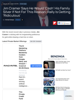 Jim Cramer Says He Would 'Cash' His Family Silver If Not For This Reason: Rally Is Getting 'Ridiculous' - iShares Silver Trust (ARCA:SLV) - Benzinga