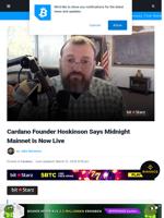 Cardano Founder Hoskinson Says Midnight Mainnet Is Now Live