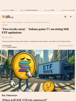 'Two weeks away' - Solana gains 7% on rising SOL ETF optimism - AMBCrypto