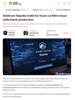Arbitrum Sepolia stalls for hours as Nitro issue halts block production - AMBCrypto