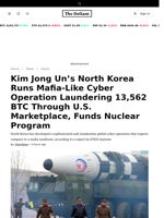 Kim Jong Un’s North Korea Runs Mafia-Like Cyber Operation Laundering 13,562 BTC Through U.S. Marketplace, Funds Nuclear Program - 
