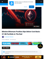 Bitmine Ethereum Position Dips Below Cost Basis: $7.5B Portfolio In The Red | Bitcoinist.com