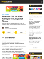 Wintermute Calls End of Four-Year Crypto Cycle, Flags 2026 Triggers