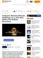 Sequans Boosts Bitcoin Holdings to 1,053 BTC With $79 Million Purchase – Crypto News Bitcoin News