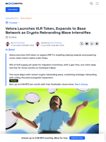 Velora Unveils VLR Token, Migrates to Base Superchain