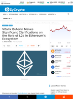 Vitalik Buterin Makes Significant Clarifications on the Role of L2s in Ethereum’s Ecosystem ⋆ ZyCrypto