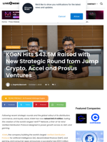 KGeN Hits $43.5M Raised with New Strategic Round from Jump Crypto, Accel and Prosus Ventures | Live Bitcoin News