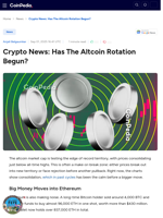 Crypto News: Has The Altcoin Rotation Begun?