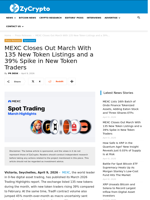 MEXC Closes Out March With 135 New Token Listings and a 39% Spike in New Token Traders