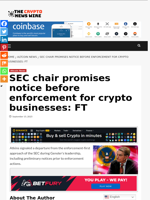 SEC chair promises notice before enforcement for crypto businesses: FT - The Crypto News Wire