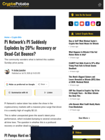 Pi Network's PI Suddenly Explodes by 20%: Recovery or Dead-Cat Bounce?