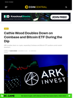 Cathie Wood Doubles Down on Coinbase and Bitcoin ETF During the Dip
