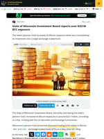 State of Wisconsin Investment Board reports over $321M BTC exposure