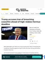 Trump accuses Iran of breaching ceasefire ahead of high-stakes Hormuz deadline