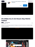0% Shiba Inu in 24 Hours: Key Metric Halted - U.Today