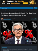 Jerome Powell Cools Further Rate Cut Expectations, Bitcoin Drops