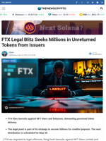 FTX Legal Blitz Seeks Millions in Unreturned Tokens from Issuers - TheNewsCrypto