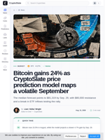 Bitcoin September forecast maps $81,319 target after 24% rally