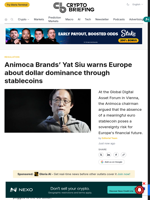 Animoca Brands' Yat Siu warns Europe about dollar dominance through stablecoins