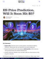 ES Price Prediction, Will It Soon Hit $5?