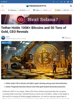 Tether Holds 100K+ Bitcoins and 50 Tons of Gold, CEO Reveals - TheNewsCrypto