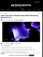 Uber Cuts 23% of People Team While Distancing Move From AI