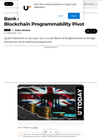 Bank of England Makes Crucial Blockchain Programmability Pivot - U.Today