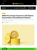 BNB Eyes $1,500, but a Pullback Looms in the Short-Term