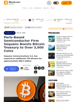 Paris-Based Semiconductor Firm Sequans Boosts Bitcoin Treasury to Over 3,000 Coins – Crypto News Bitcoin News