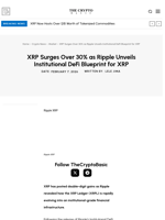 XRP Surges Over 30% as Ripple Unveils Institutional DeFi Blueprint for XRP