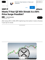 XRP Price's Descending Wedge Pattern Meets 7-Year Q3 Win Streak: Is a 50% Price Surge Possible? - U.Today
