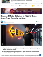 Binance Official Detained in Nigeria Steps Down From Compliance Role - TheNewsCrypto